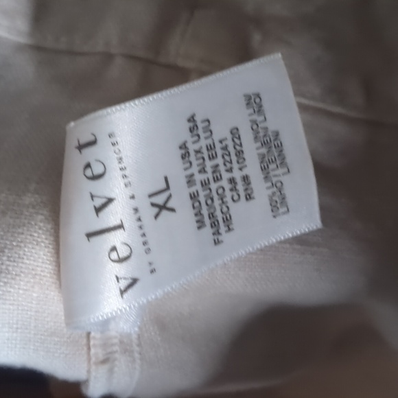 VELVET* By Graham & Spencer, Brielle linen button front long sleeve jacket XL - Picture 9 of 16